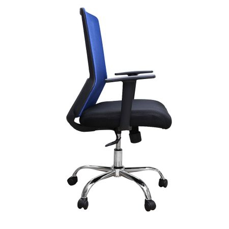 Scaun de birou ergonomic EASY, mesh, negru/albastru [3]