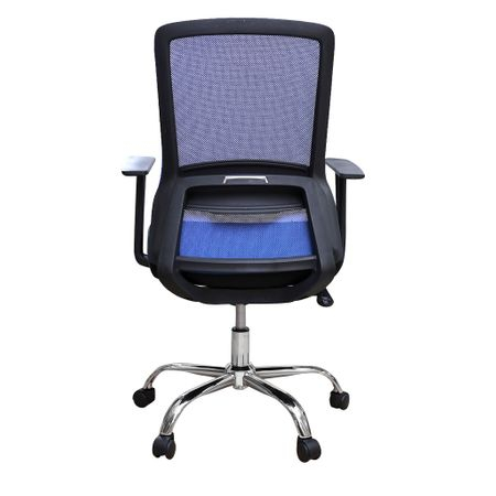 Scaun de birou ergonomic EASY, mesh, negru/albastru [4]
