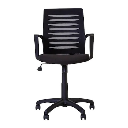 Set 2 scaune de birou MASTER GTP, cu brate, mesh/textil, negru [6]