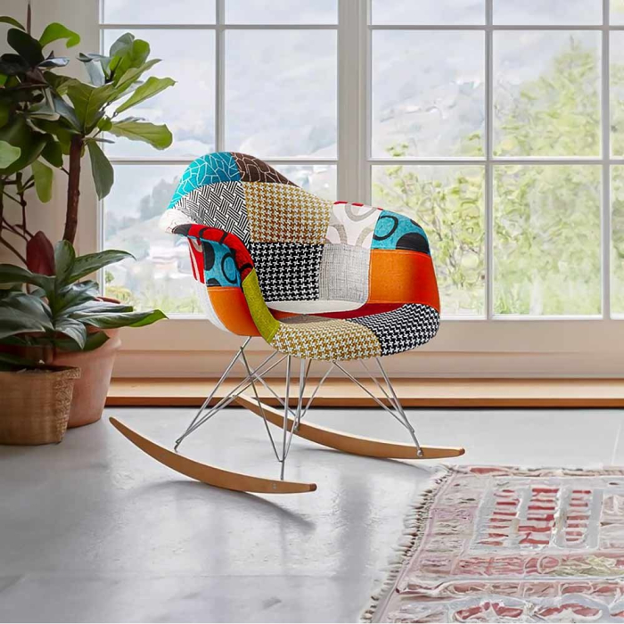 Scaun balansoar Valeria, multicolor, stofa [2]