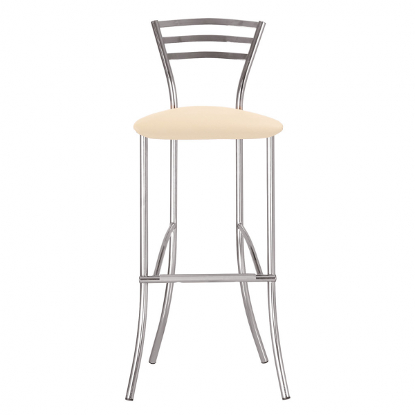 Scaun bar cafenea Shell Hoker, Crem piele ecologica [2]