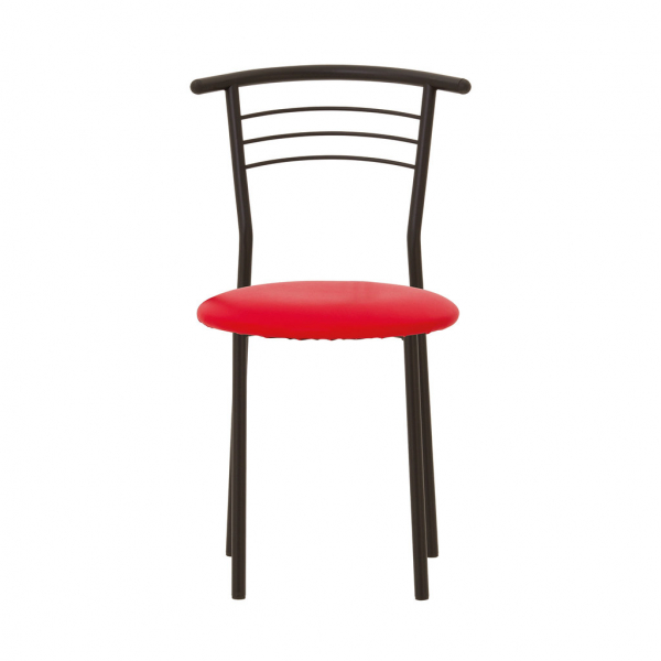 Scaun bucatarie Baroque Black, Rosu piele ecologica [2]