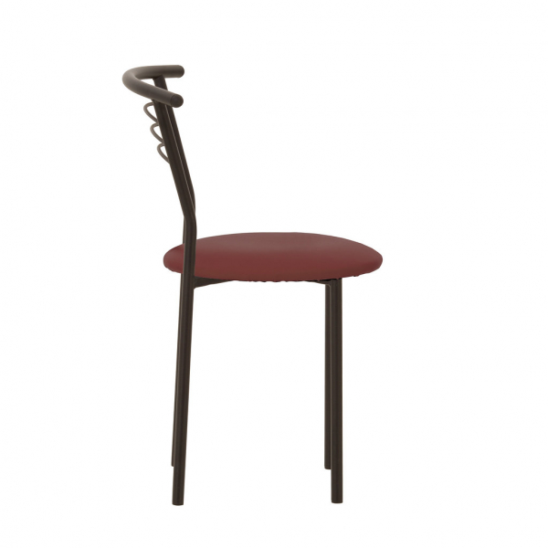 Scaun bucatarie Baroque Black, Visiniu piele ecologica [3]
