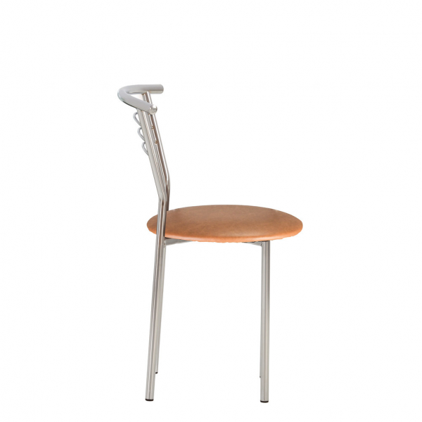 Scaun bucatarie Baroque Chrome, Aramiu piele ecologica [3]