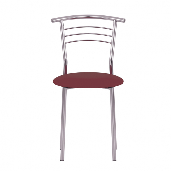 Scaun bucatarie Baroque Chrome, Carmin piele ecologica [2]