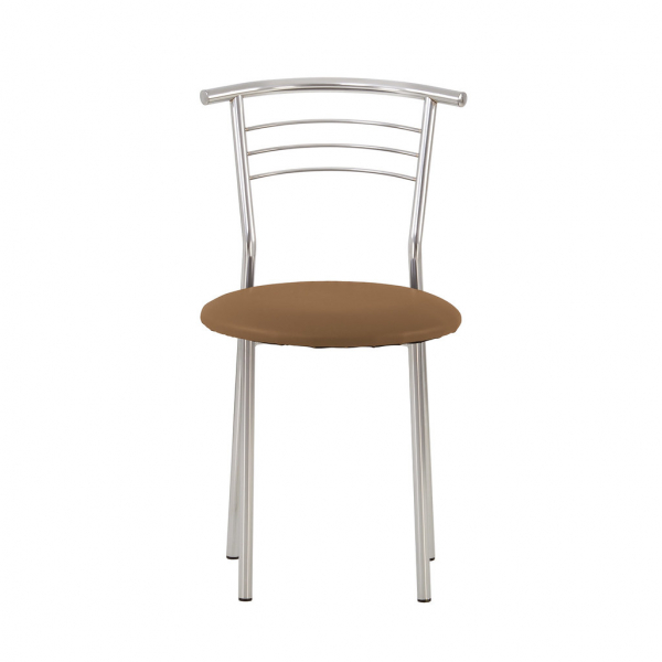 Scaun bucatarie Baroque Chrome, Maro piele ecologica [2]