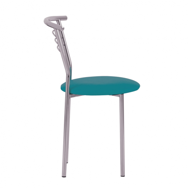 Scaun bucatarie Baroque Chrome, Verde pin piele ecologica [3]