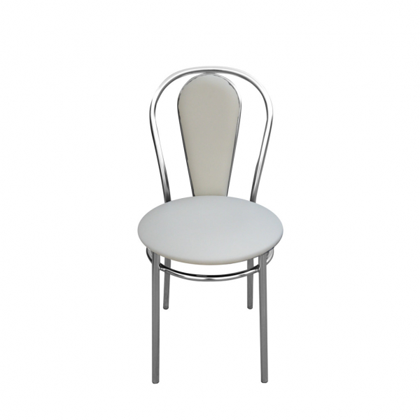 Scaun bucatarie  Kimi Chrome, Crem piele ecologica [2]