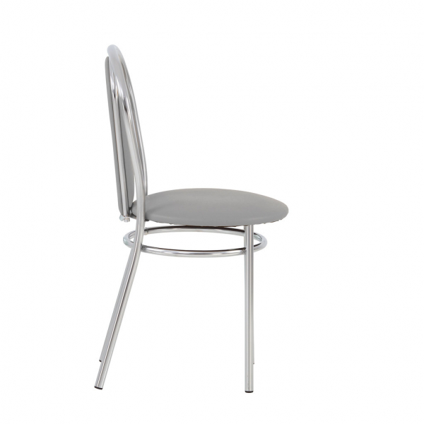 Scaun bucatarie  Kimi Chrome, Gri piele ecologica [3]