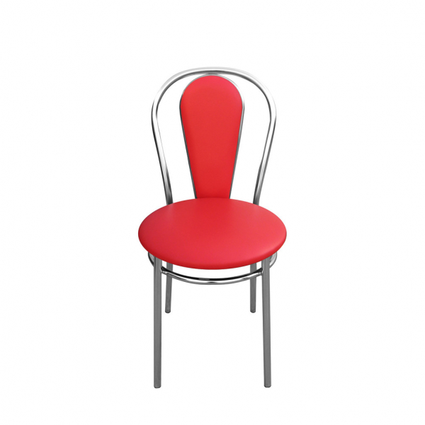 Scaun bucatarie  Kimi Chrome, Rosu piele ecologica [2]