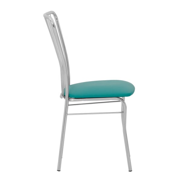 Scaun bucatarie Laval Chrome, Verde pin piele ecologica [3]