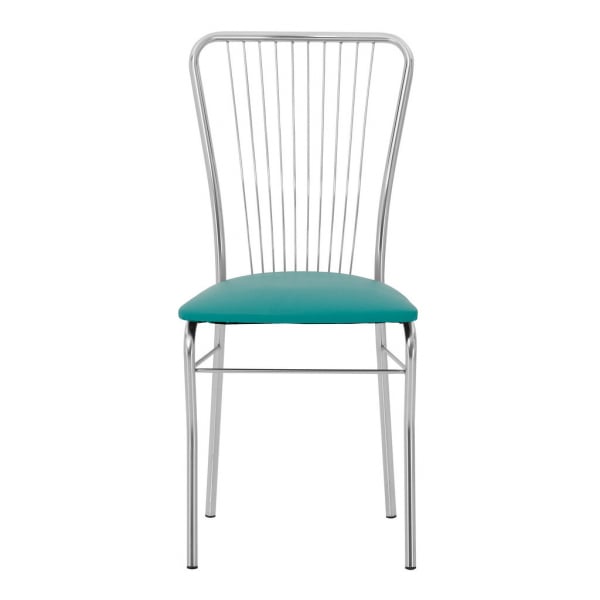 Scaun bucatarie Laval Chrome, Verde pin piele ecologica [2]
