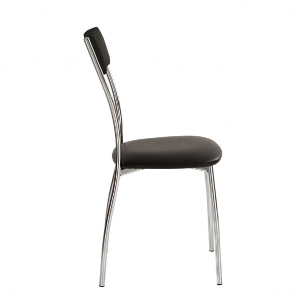 Scaun bucatarie Loraine Plus Chrome, Negru piele ecologica [3]
