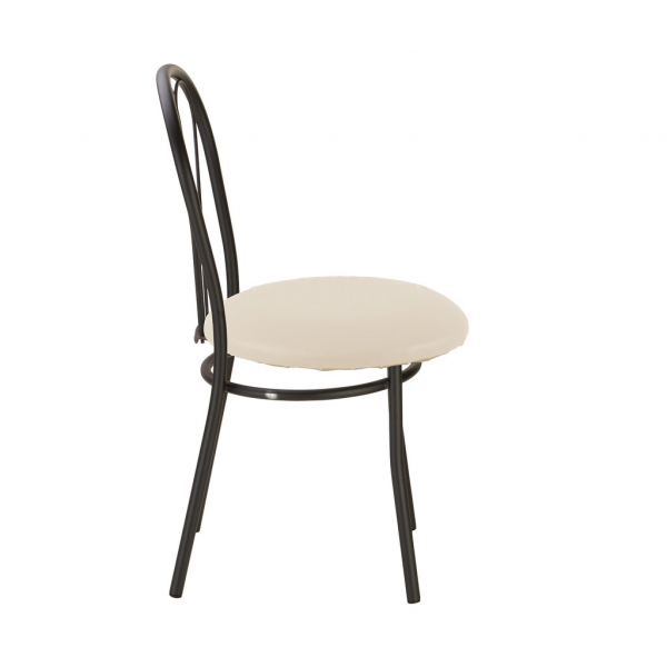 Scaun bucatarie Picard Black, Crem piele ecologica [3]