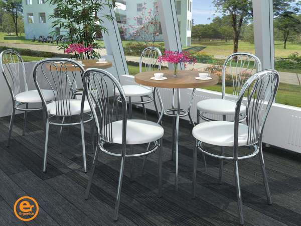 Scaun bucatarie Picard Chrome, Albastru deschis piele ecologica [4]