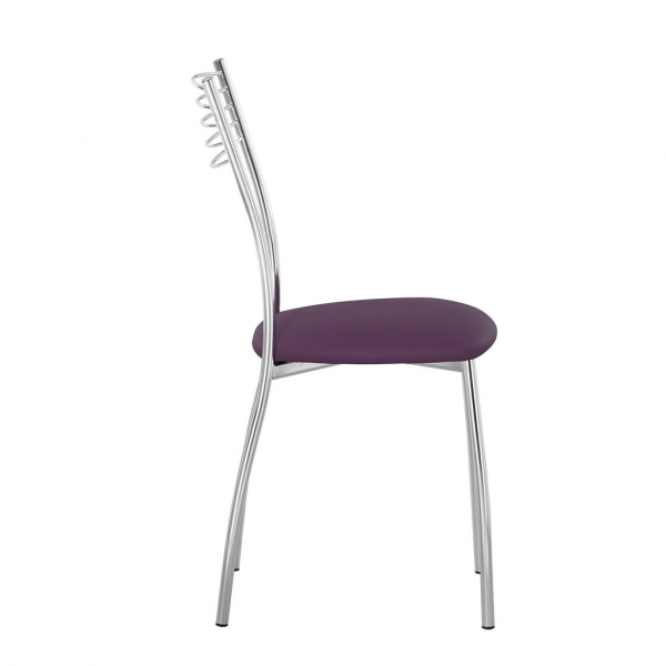 Scaun bucatarie Sara Chrome, Mov piele ecologica [3]