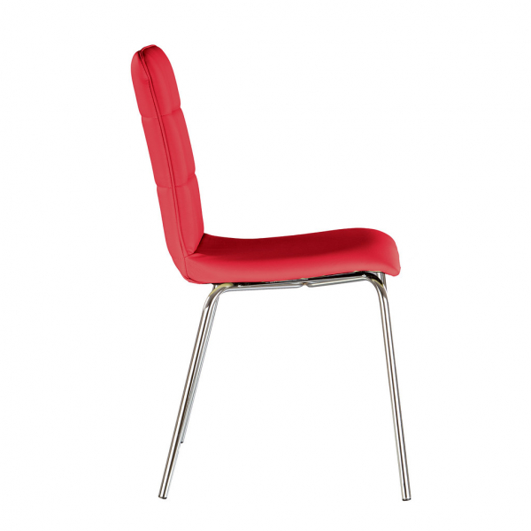 Scaun bucatarie Sidney II Chrome, Rosu piele ecologica [3]
