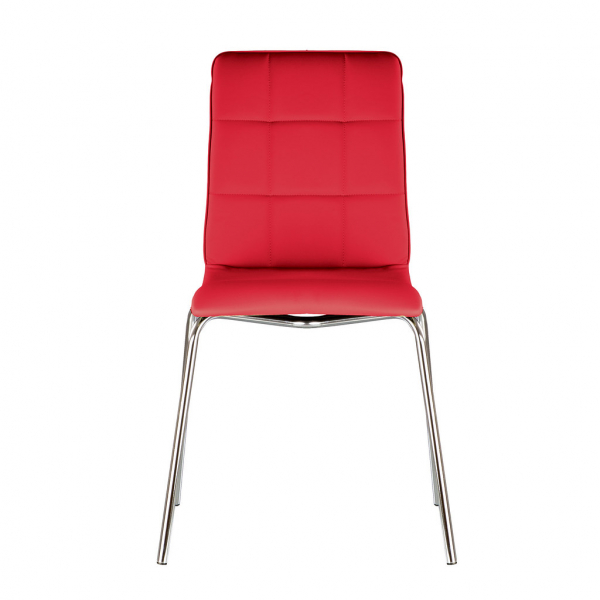 Scaun bucatarie Sidney II Chrome, Rosu piele ecologica [2]
