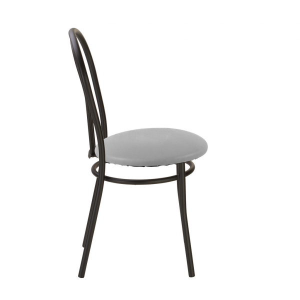 Scaun bucatarie Velvet Black, Gri piele ecologica [3]