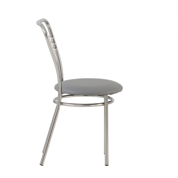 Scaun bucatarie Vera Chrome, Gri piele ecologica [3]