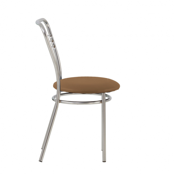 Scaun bucatarie Vera Chrome, Maro piele ecologica [3]
