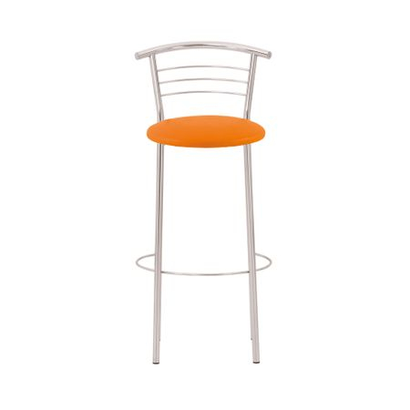 Scaun de bar Baroque Hoker, Portocaliu piele ecologica [3]