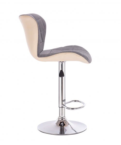 Scaun de bar HOLTSHIRE, PU+Textil, Gri/Ivory [3]