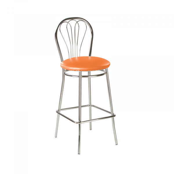 Scaun de bar Picard Hoker, portocaliu, piele ecologica [2]