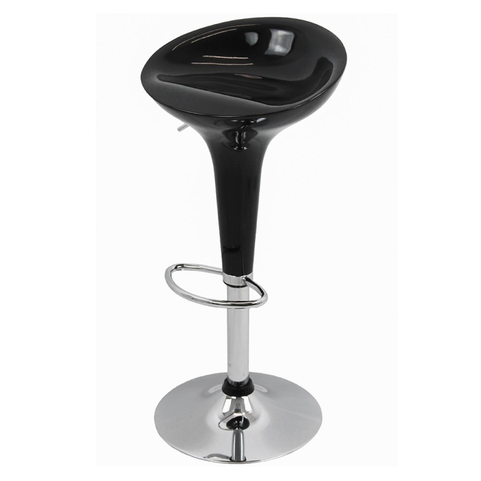 Scaun de bar Roma, negru, plastic [2]