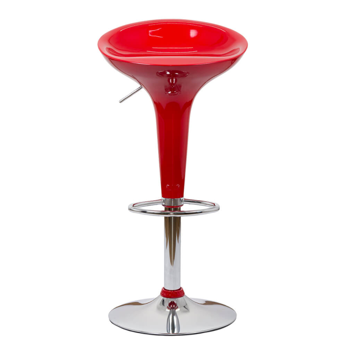 Scaun de bar Roma, rosu, plastic [2]