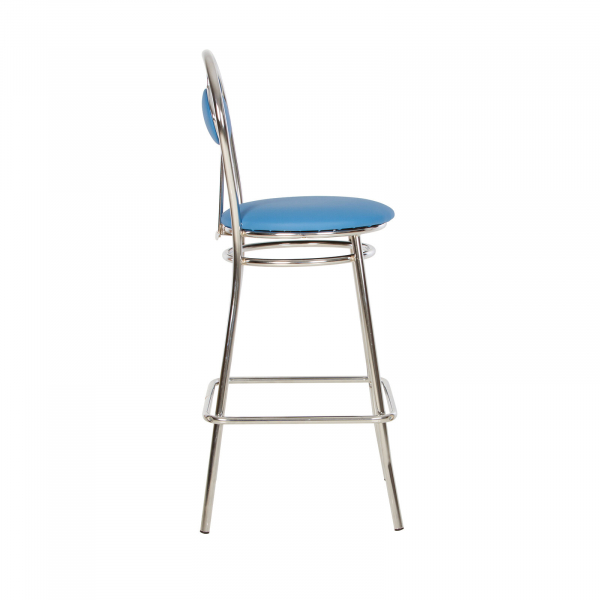Scaun de bar Wegner Hoker, Albastru deschis piele ecologica [3]
