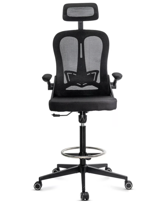Scaun de birou ELEVATE, suport pentru picioare reglabil, Mesh, Negru [2]