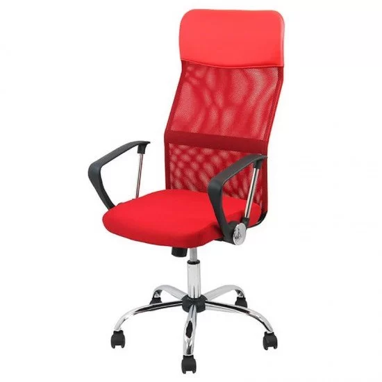 Scaun de birou ergonomic TAZZ Mesh/ piele ecologica Rosu [3]