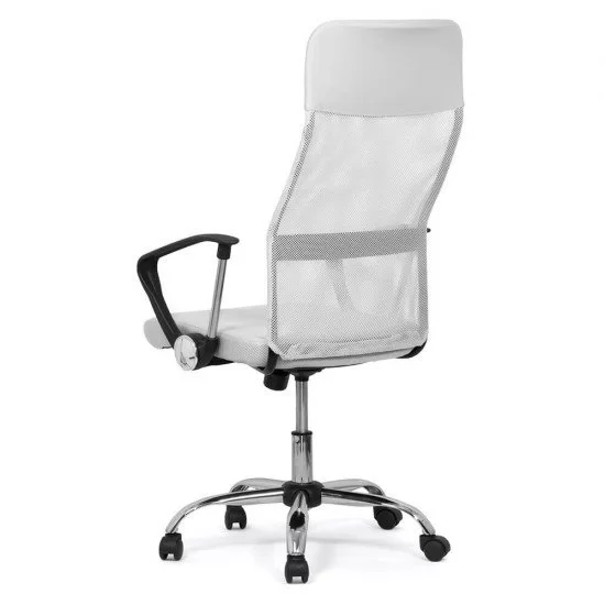 Scaun de birou ergonomic TAZZ Mesh/ piele ecologica Alb [2]