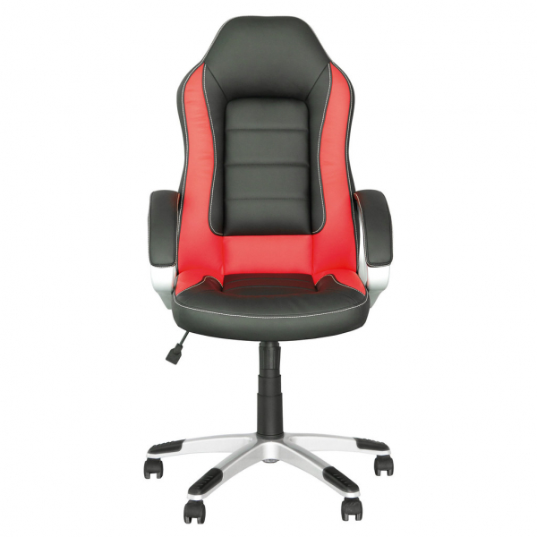 Scaun de birou gaming RECO, Negru-rosu piele ecologica [2]