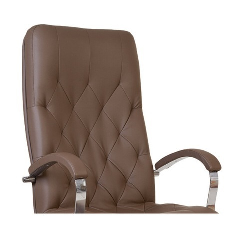 Scaun de birou HAVANA STEEL CHROME, mecanism Multiblock, Brun, piele ecologica [4]