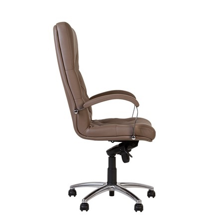 Scaun de birou HAVANA STEEL CHROME, mecanism Multiblock, Brun, piele ecologica [2]