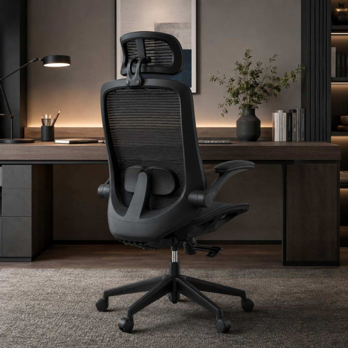 Scaun de birou Lux 129, negru, plasa [2]