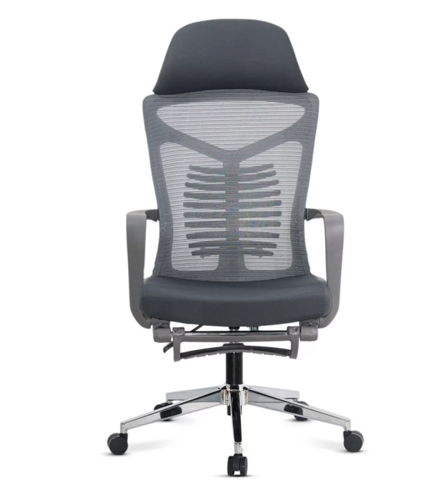 Scaun de birou ORION, suport pentru picioare, mesh respirabil, Gri [2]