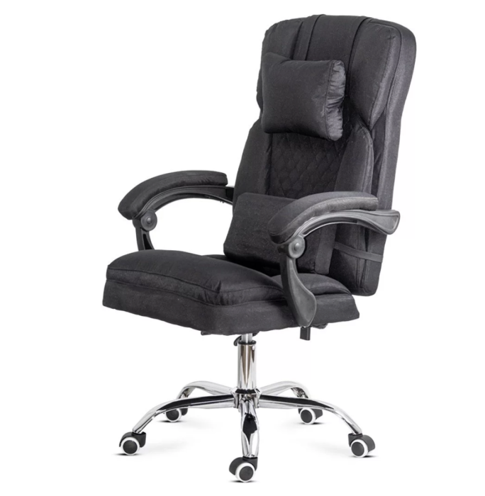 Scaun de birou RELAXA, perna lombara cu masaj, stofa, Negru [8]