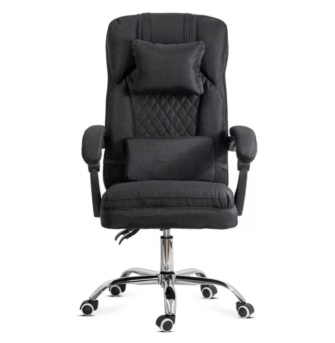 Scaun de birou RELAXA, perna lombara cu masaj, stofa, Negru [7]