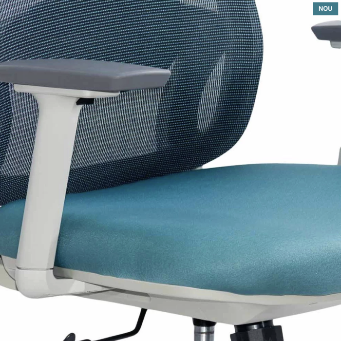 Scaun de birou SKY, brate 3D, suport lombar reglabil, Mesh + Textil, Bleu [5]