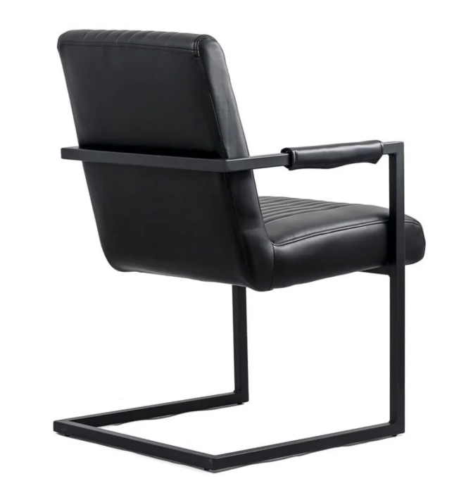 Scaun dining TERRA, cadru metalic, piele ecologica, Negru [4]