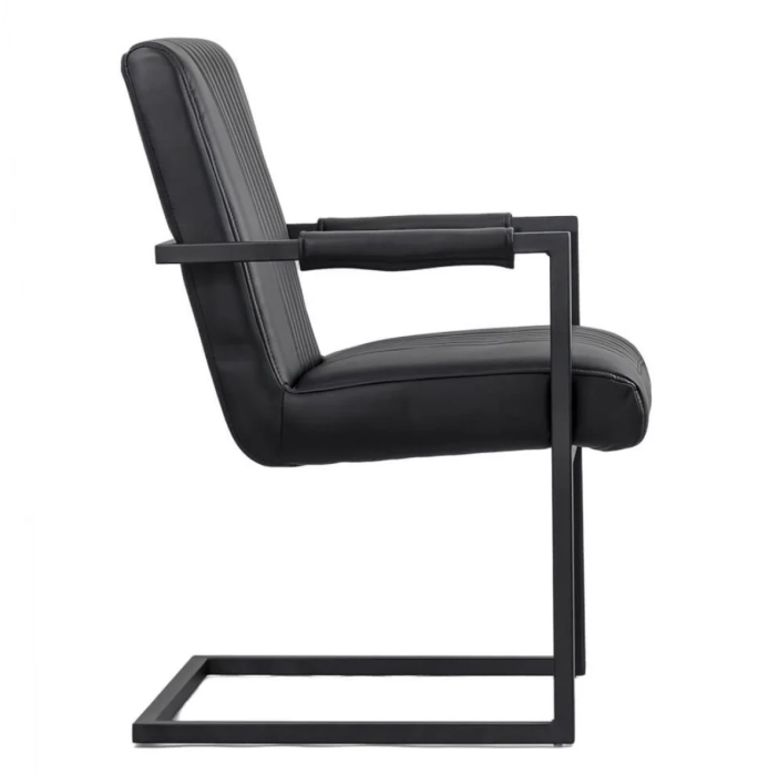 Scaun dining TERRA, cadru metalic, piele ecologica, Negru [5]