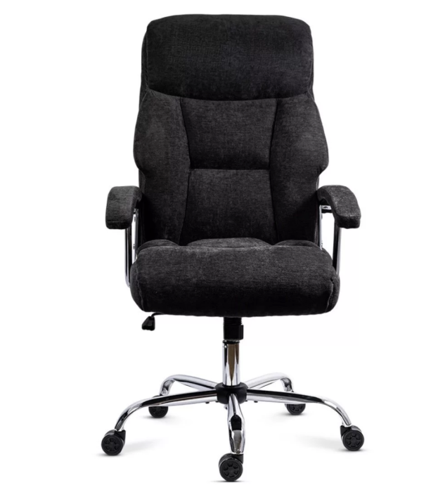 Scaun de birou TITAN, mecanism balans, stofa, Negru [2]