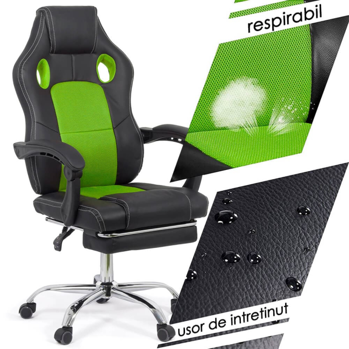 Scaun de birou Valor 90, verde, piele ecologica [3]