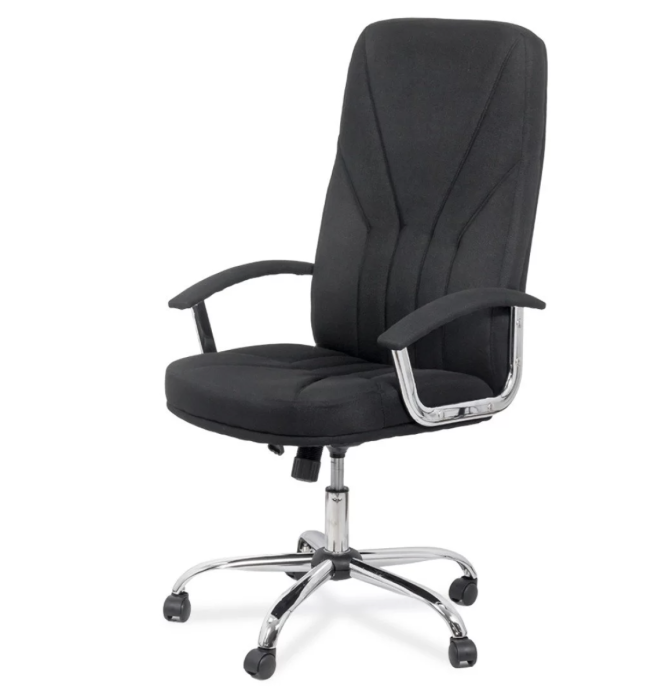Scaun de birou VEGA, mecanism balans, stofa, Negru [2]