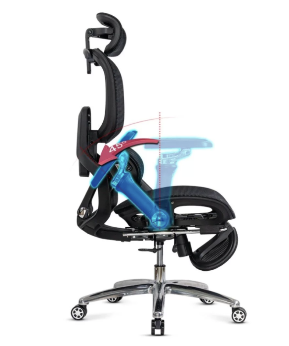 Scaun de birou VISION, brate 4D, mesh respirabil, Negru [5]