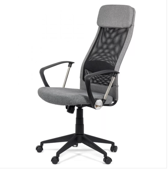 Scaun de birou VORTEX, tetiera captusita, Mesh + Stofa, Gri [2]