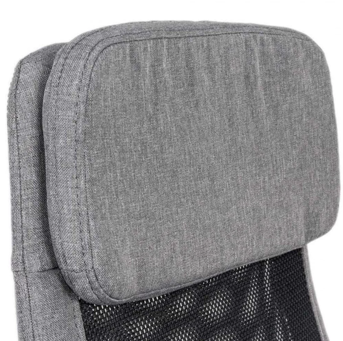 Scaun de birou VORTEX, tetiera captusita, Mesh + Stofa, Gri [6]
